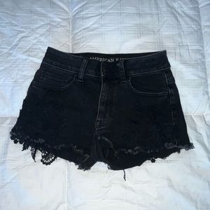 American Eagle High Rise Black Jean Shorts